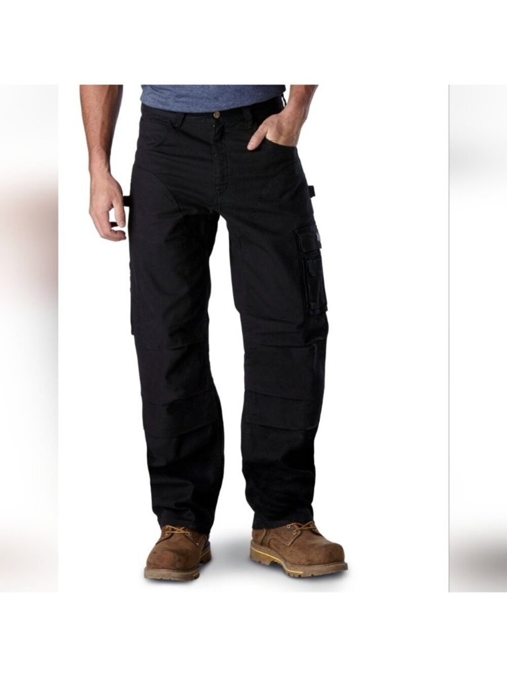 Dakota WorkPro Series Men's Stretch Duck Cargo Work Pants Size 42/30 Black